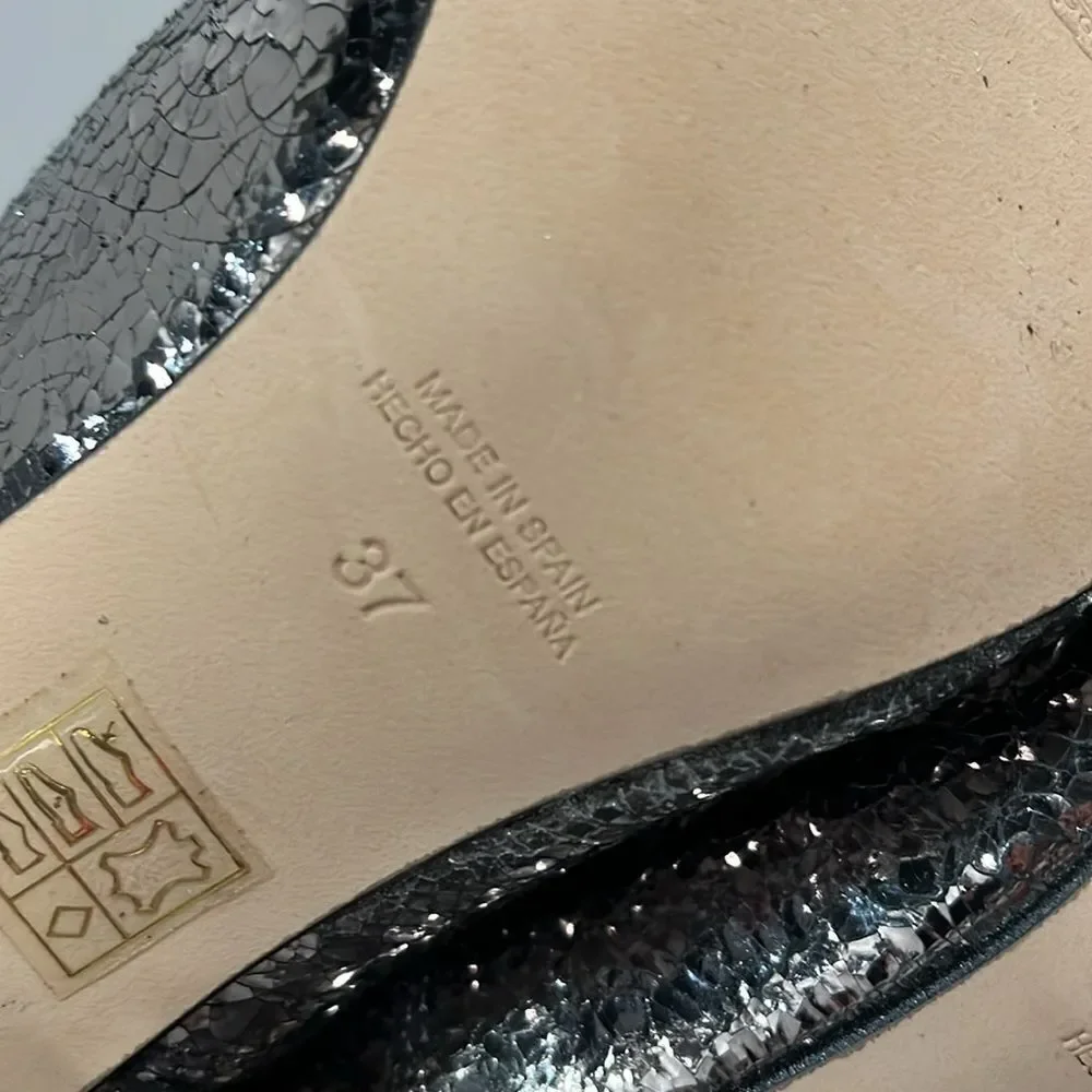 Free People NWOB Leather Lexi Heel metallic bootie - 37 (7-7.5)
